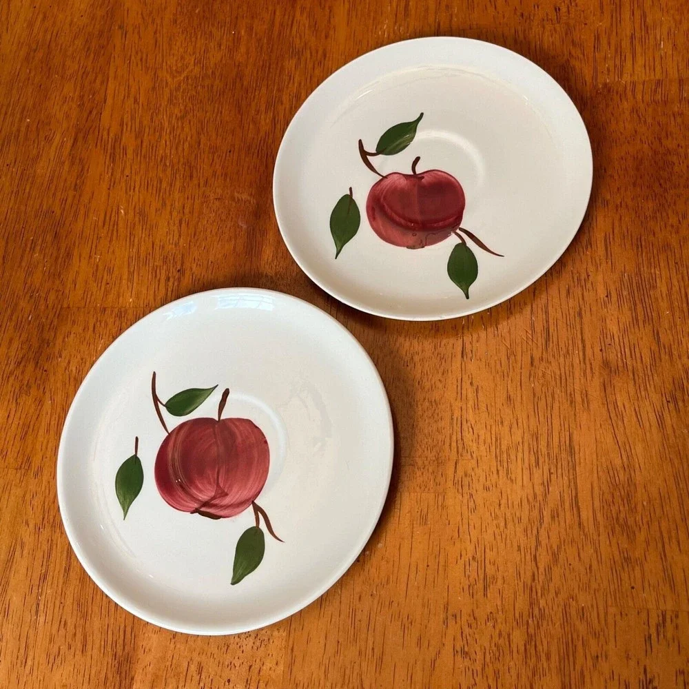 VTG BLUE RIDGE Southern Potteries ARLINGTON APPLE Plates Saucers USA 6”